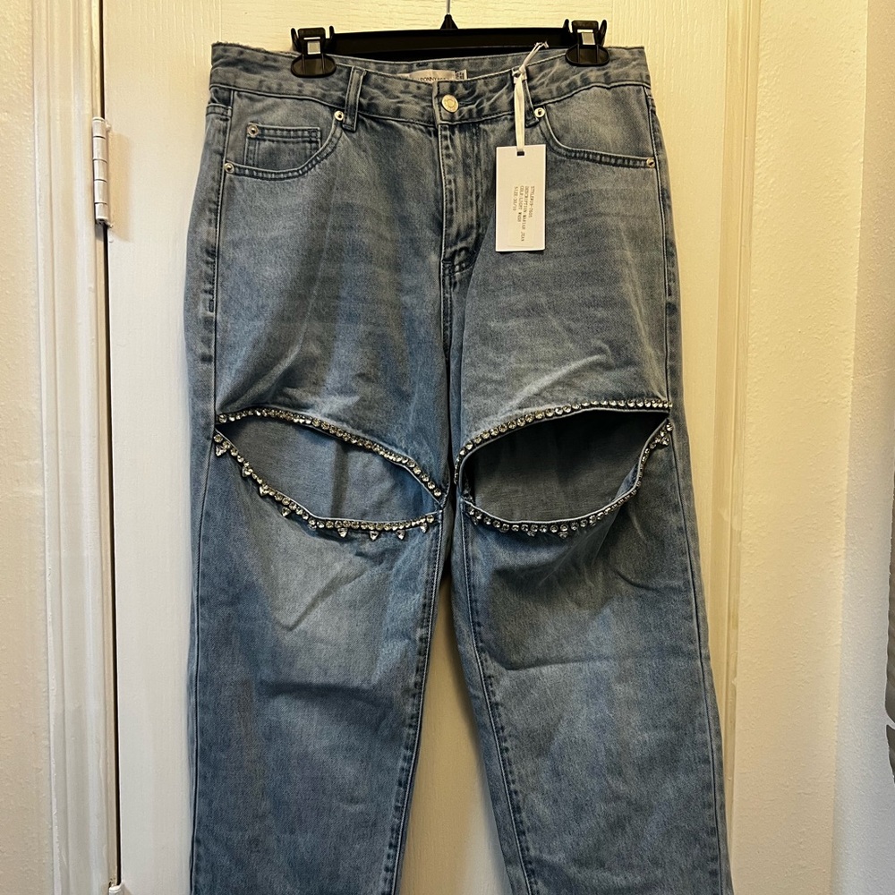 Torn by Ronny Kobo Light Wash Denim Jeans